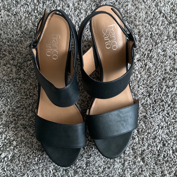 Franco Sarto Shoes - Franco Sarto black wedge sandals